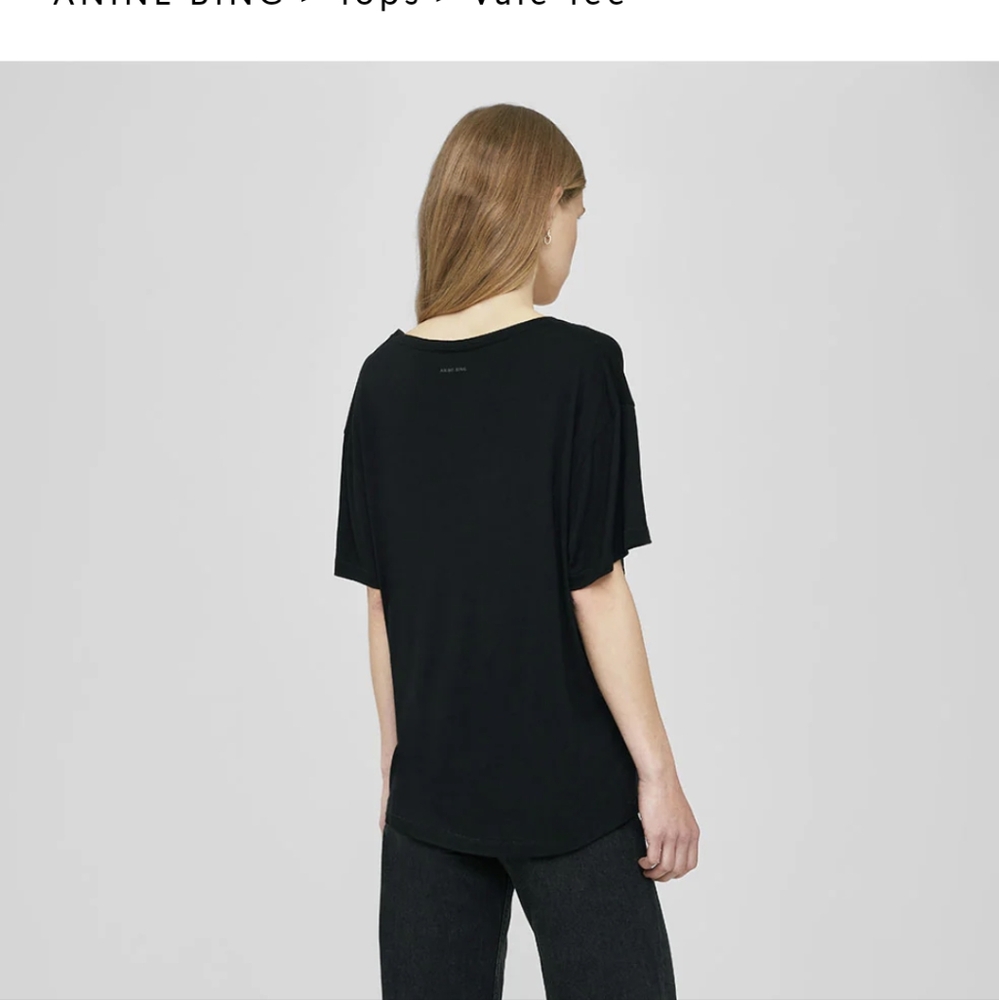 Anine Bing Black v neck T shirt size small